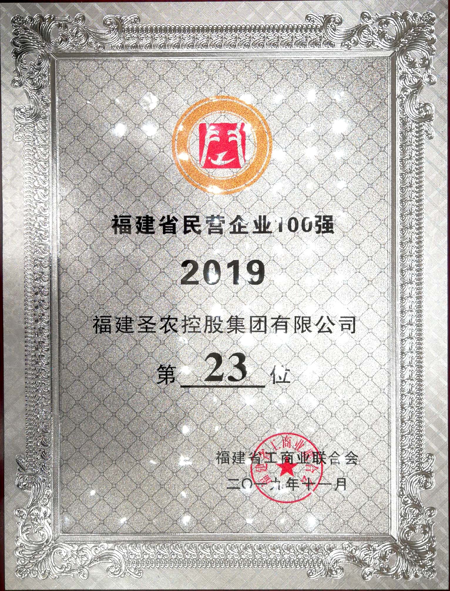 2019(350vip浦京集团集团)福建民营企业100强